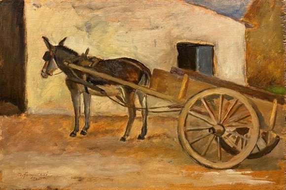 D. Fanciullacci Asino con Carro Olio su Tavola, 1946.jpg